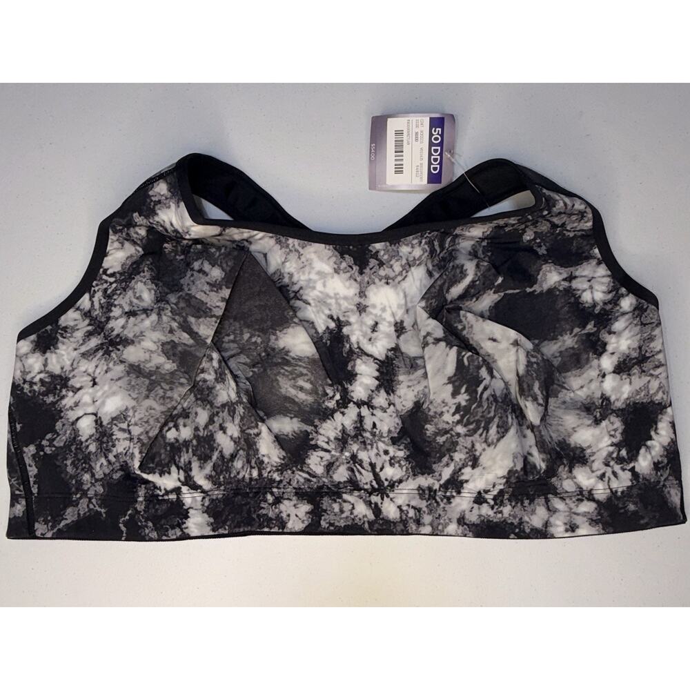 50 DDD Sports Bra - Catherine’s - Black And White Tie Dye Pull Over